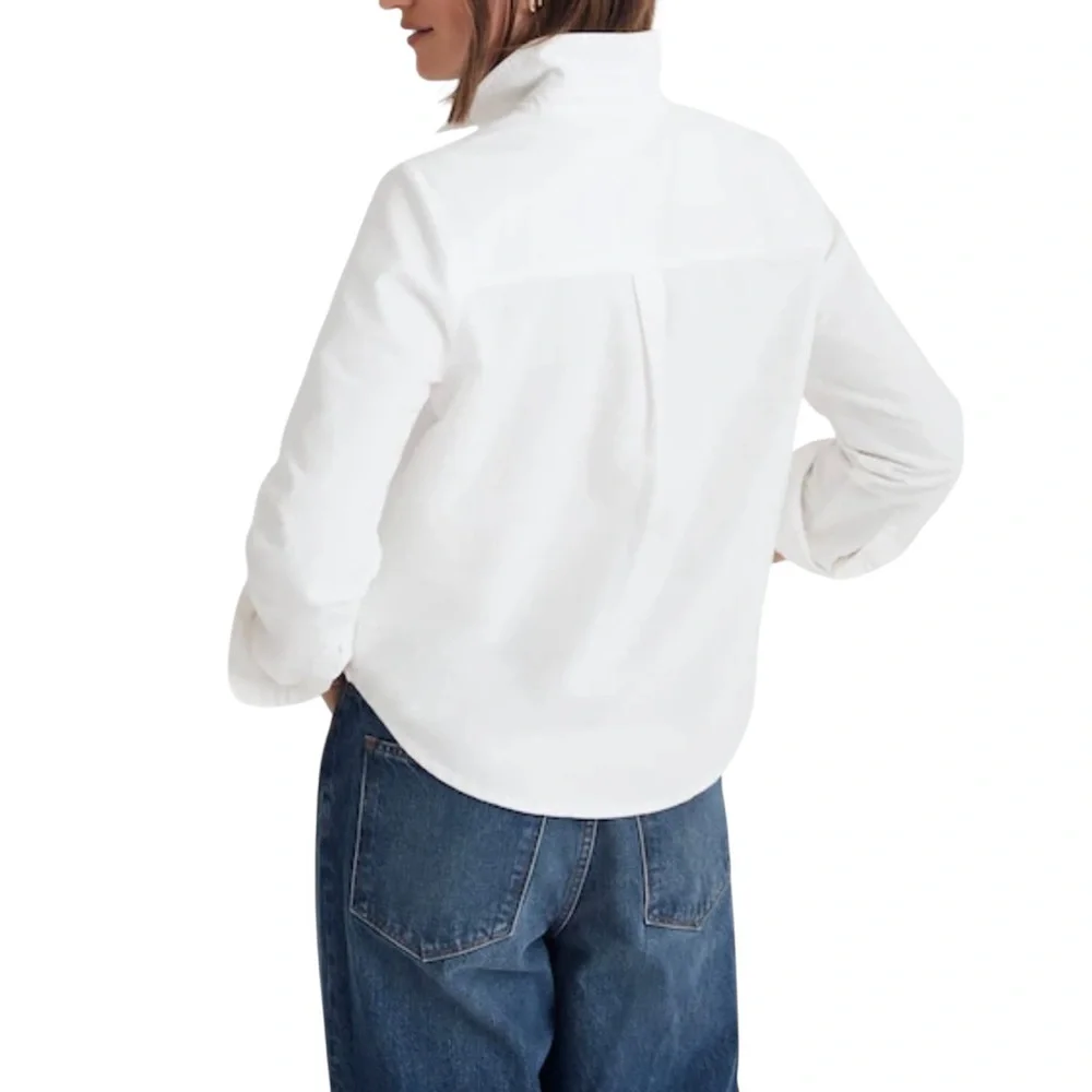 Madewell Oversized Fit Lightweight Oxford Shirt Blouse NWT L White - Picture 2 of 10
